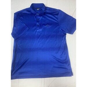 Greg Norman Play Dry Polo Shirt Mens XL Blue Geometric Golf Performance Stretch
